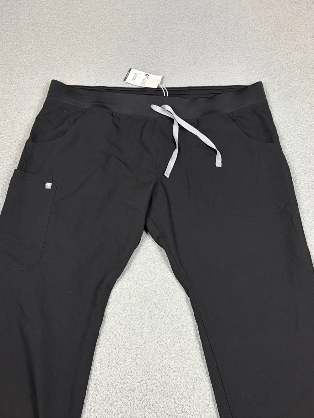 Figs Kade Cargo Scrub Pants Womens 2XL Black Jogger Drawstring Medical Nursing